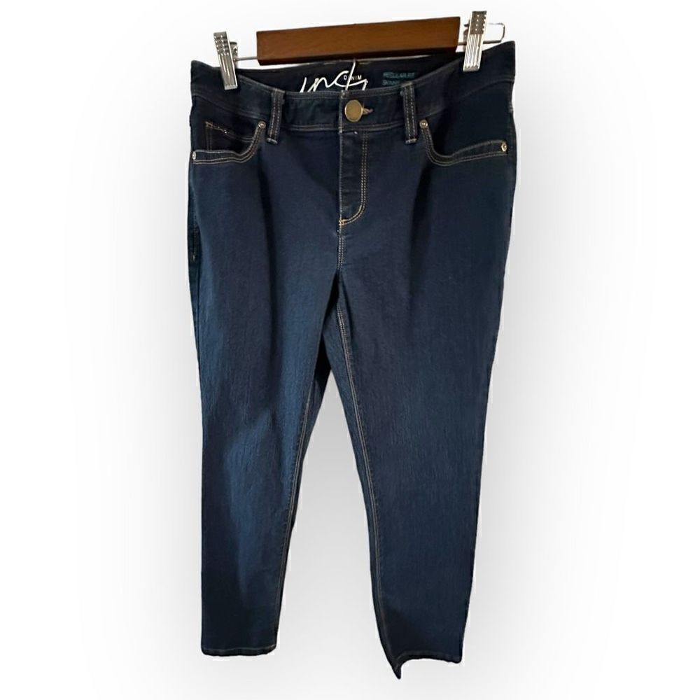 Inc Denim regular fit skinny legs dark wash jeans women’s size 10p